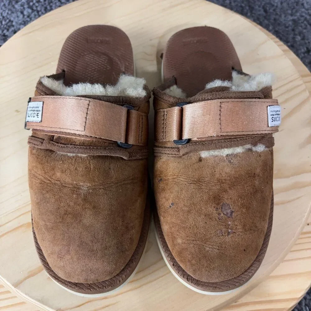 Suicoke Women's Brown Shearling Slippers - Picture 6 of 11